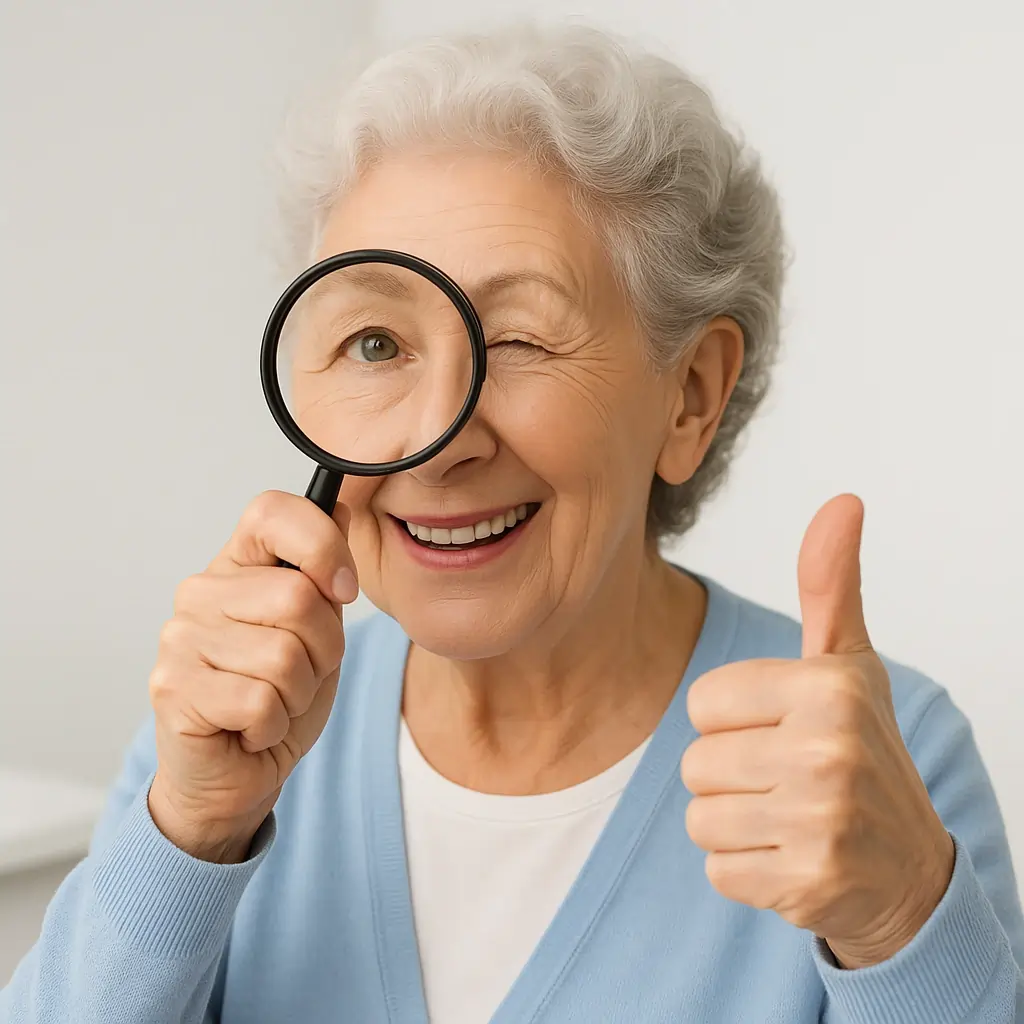 Persona utilizando el comparador de audífonos